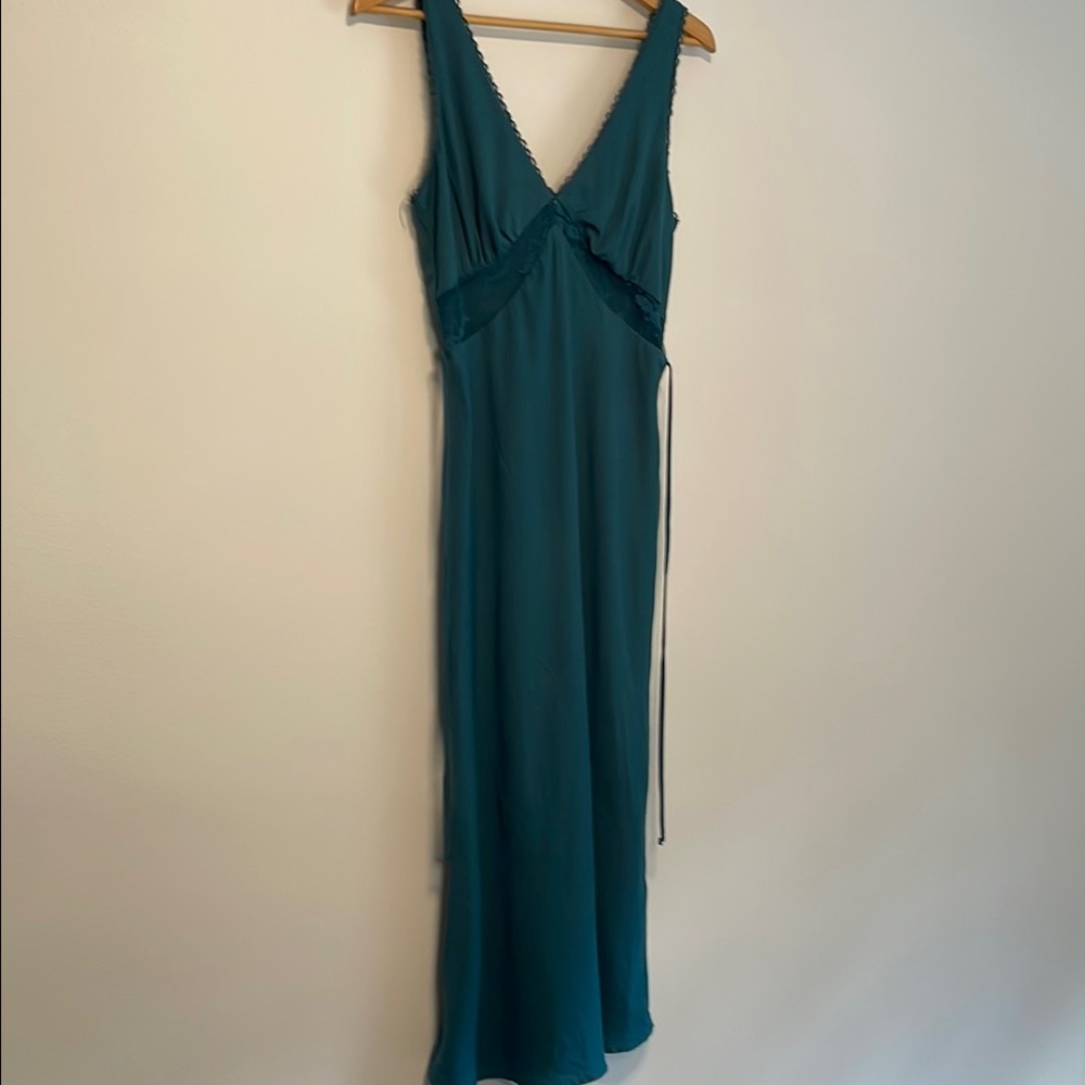 Wild Fable Dark Teal V-Neck Sleeveless Cocktail Dress